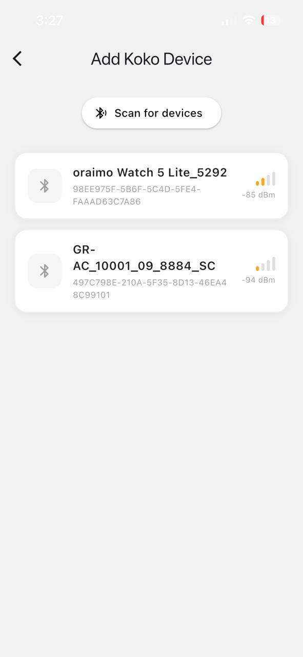 Koko App device screen