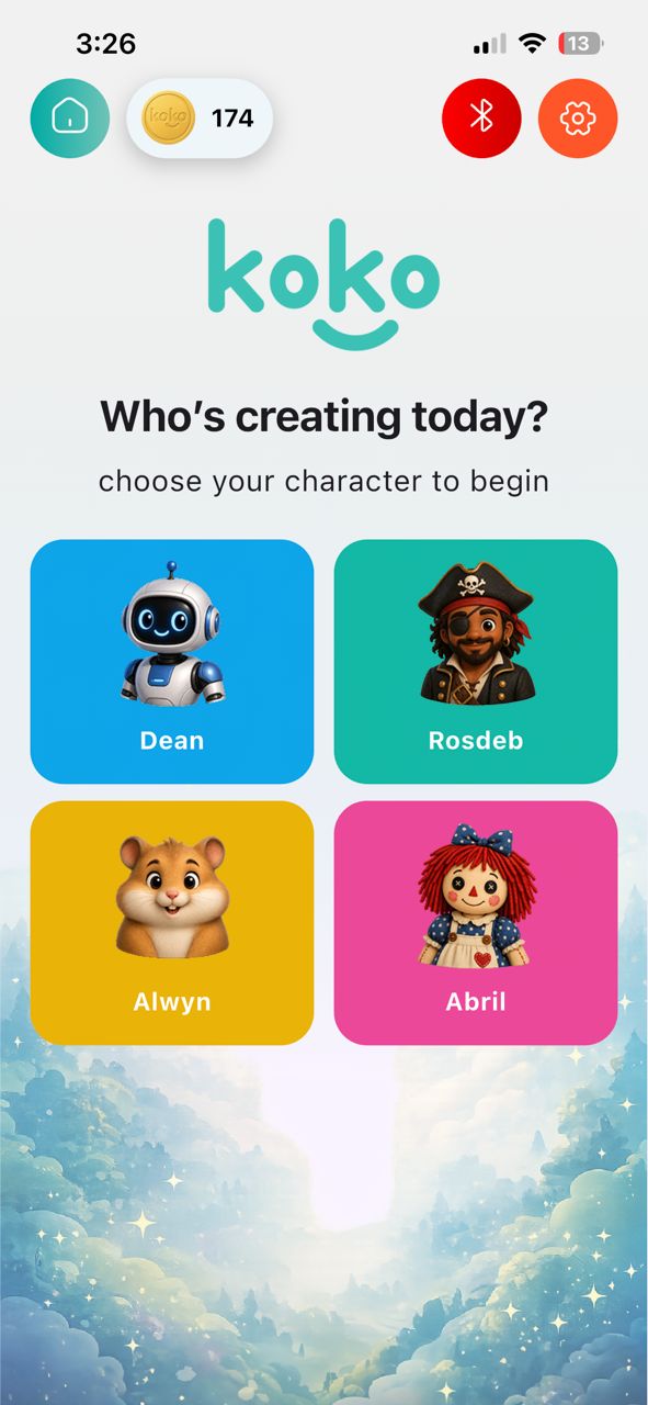 Koko App dashboard screen