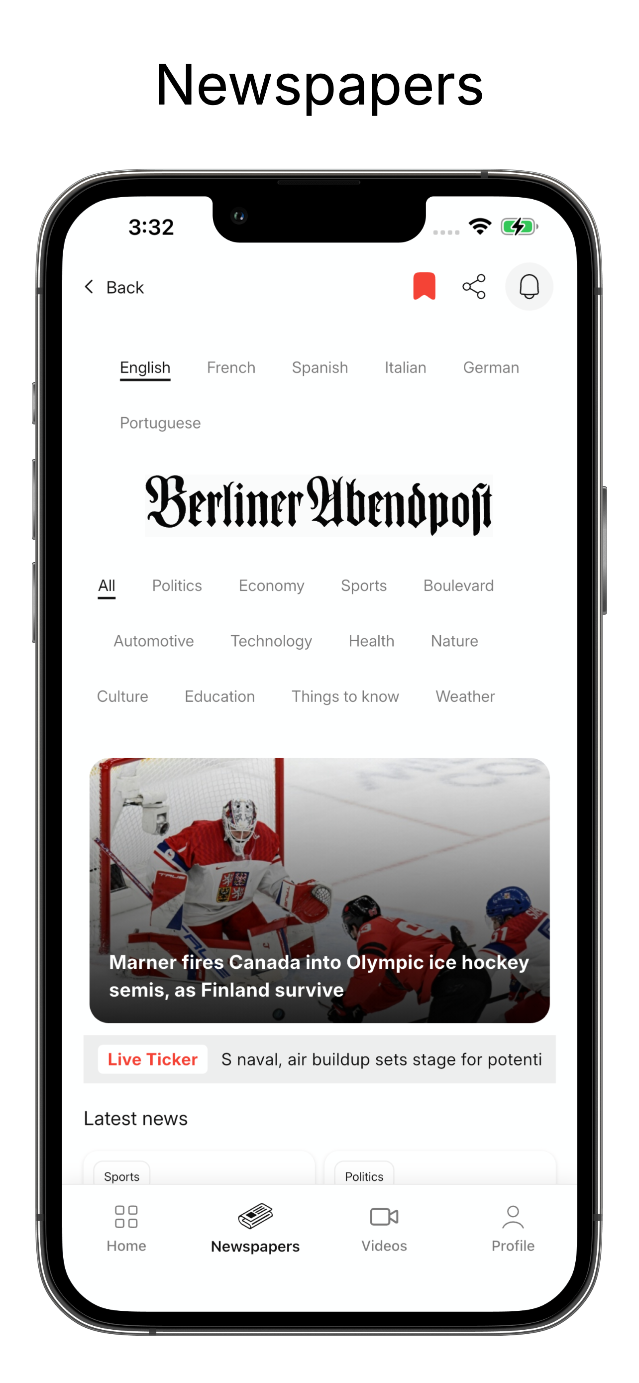 Legier newspapers screen