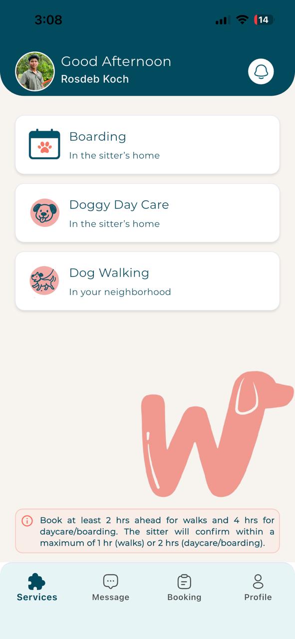 Wuffoos location sharing screen