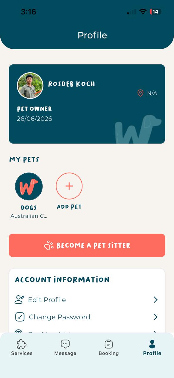 Wuffoos profile screen