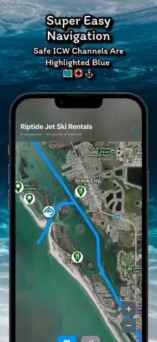 Riptide Rentals navigation screen